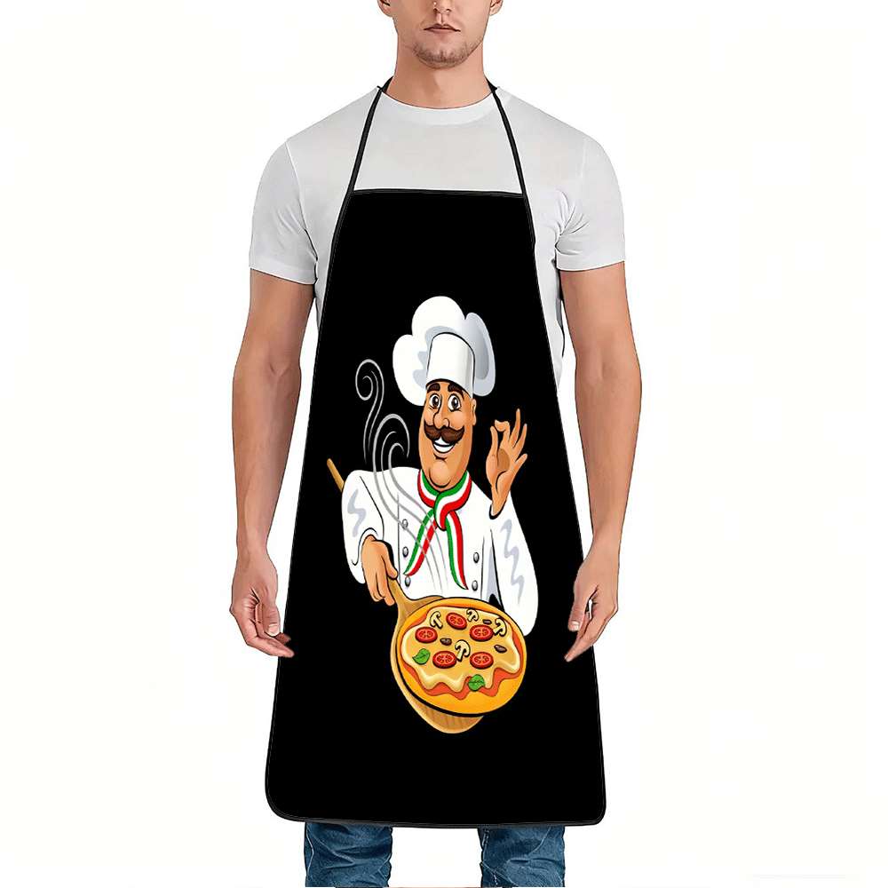 Home Cooking In Italian - 재미있고 창의적인 요리사 테마 앞치마 1개,