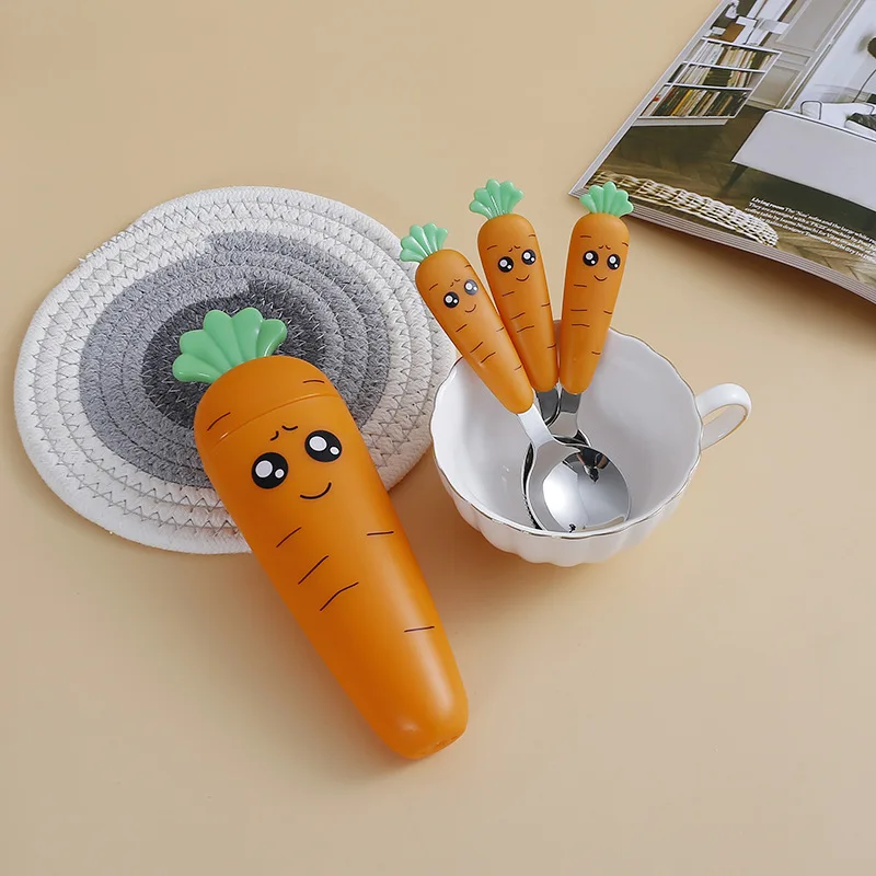스테인레스 스틸 당근 식기 세트 만화 숟가락 포크 Fl - Home Cooking Utensil Set 리뷰 및 가격
