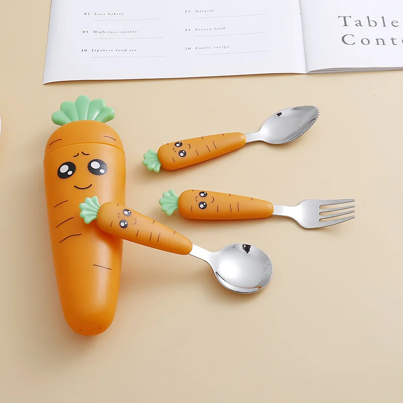 스테인레스 스틸 당근 식기 세트 만화 숟가락 포크 Fl - Home Cooking Utensil Set 리뷰 및 가격