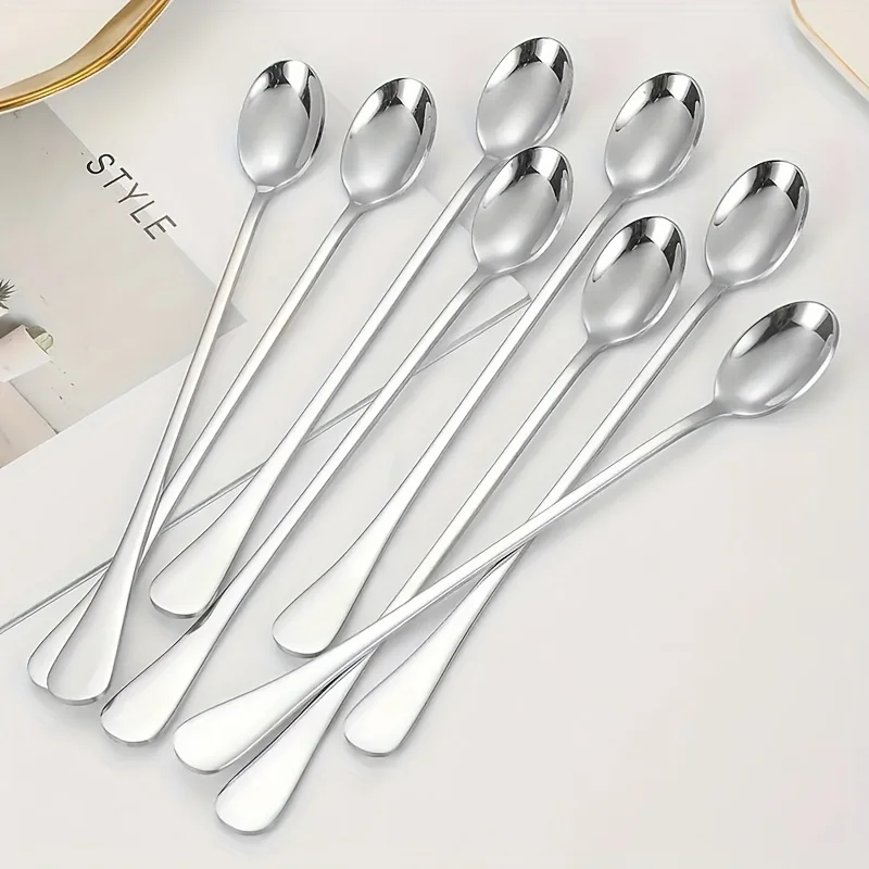 스테인리스 스틸 1/10개 롱 핸들 스푼 세트 - 식기 - Home Cooking Utensil Set 리뷰 및 가격