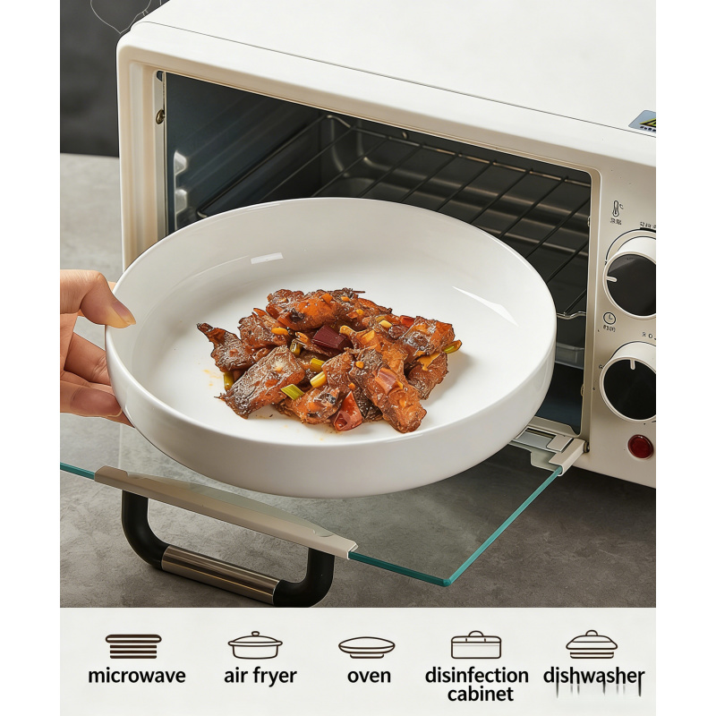 8인치 -1/4pc 화이트 세라믹 샐러드 볼 딥 플레이 - Home Cooking Dishes 리뷰 및 가격
