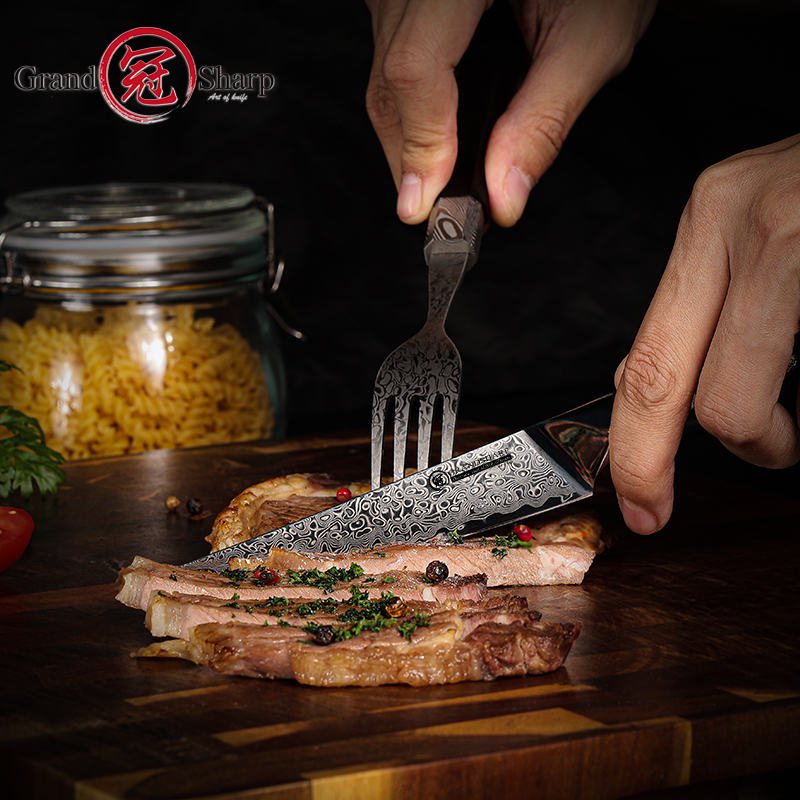 Grandsharp 다마스커스 스테이크 나이프 세트,  - Home Cooking Japanese 리뷰 및 가격
