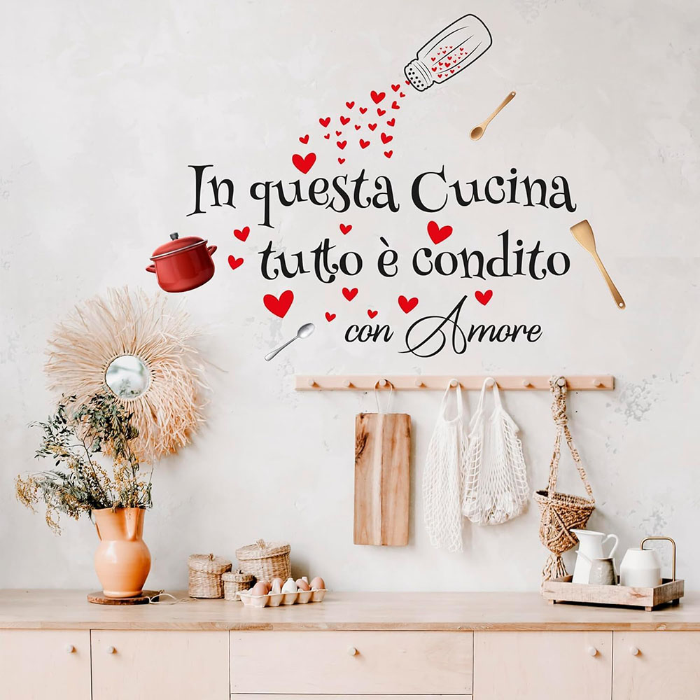 프랑스 이탈리아 주방 요리사 사랑 명언 벽 스티커 데칼 - Home Cooking In Italian 리뷰 및 가격