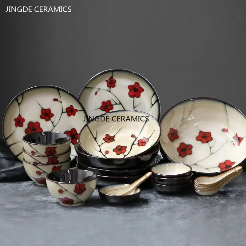 일본 세라믹 식기 가정용 손으로 그린 ​​매화 세라믹  - Home Cooking Dishes 리뷰 및 가격