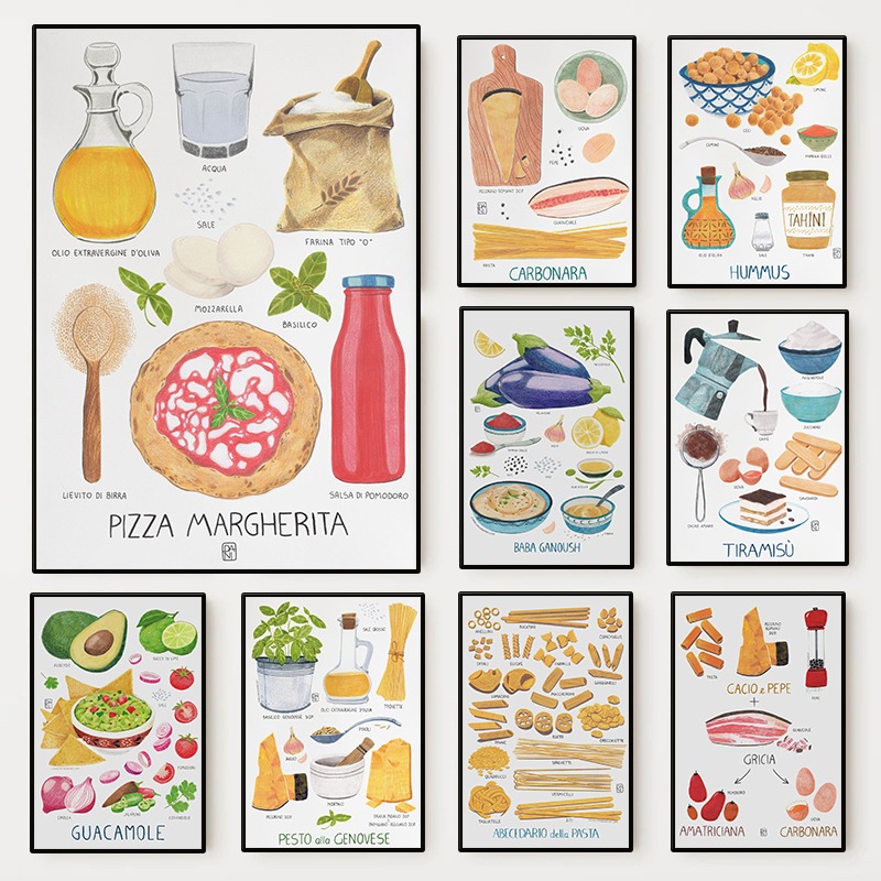 현대 미식 요리법 요리 포스터 이탈리아 음식 피자 디저 - Home Cooking In Italian 리뷰 및 가격