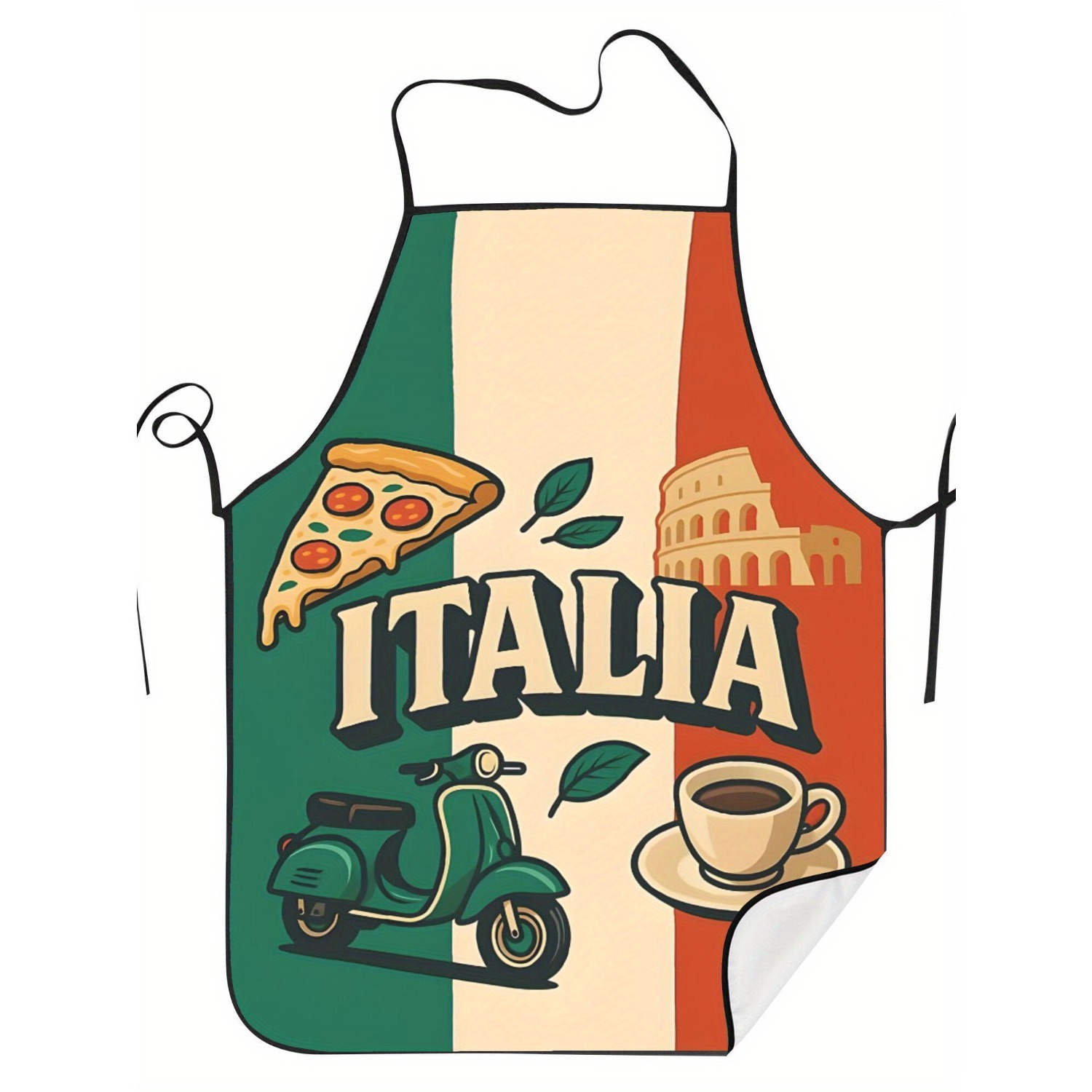 레트로 이탈리아 국기 주방 앞치마 피자 스쿠터 커피 패 - Home Cooking In Italian 리뷰 및 가격
