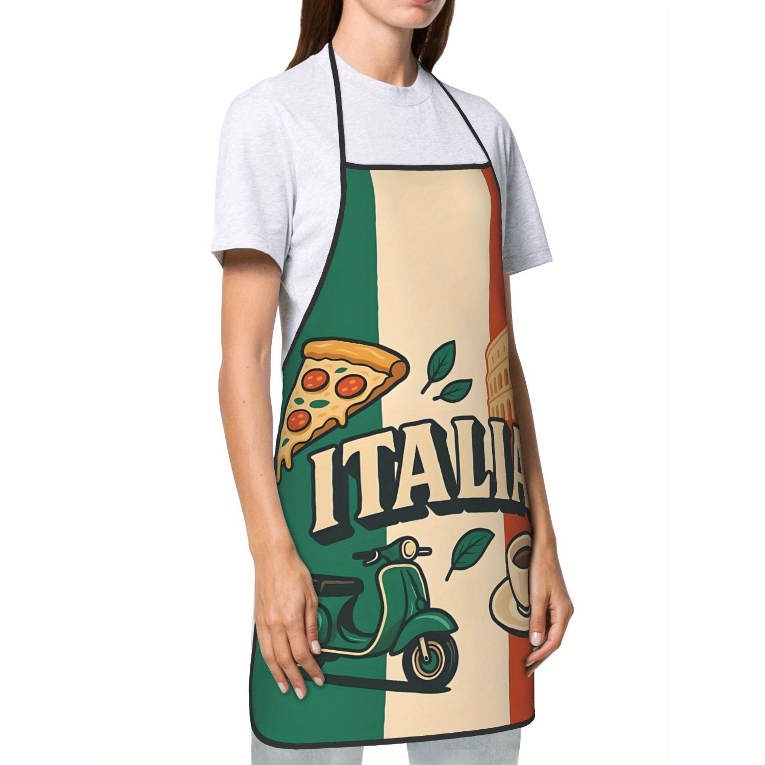 레트로 이탈리아 국기 주방 앞치마 피자 스쿠터 커피 패 - Home Cooking In Italian 리뷰 및 가격