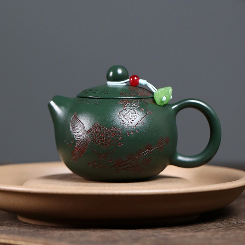 중국 이싱 자주색 점토 찻주전자 수제 물고기 무늬 시시 - Tagine Clay Pot 리뷰 및 가격